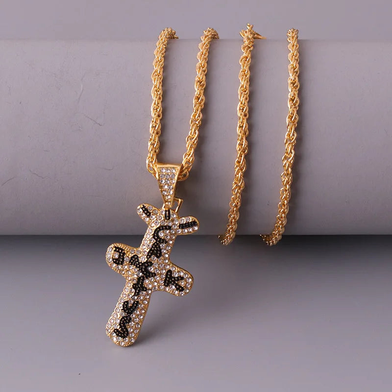 2022 Trend Hip Hop Travis scott Cactus Cubic Zirconia Silver Color Golden Necklaces Pendants For Men Jewelry Fashion Accessories - Travis Scott Merchandise - Free Shipping Buy Now