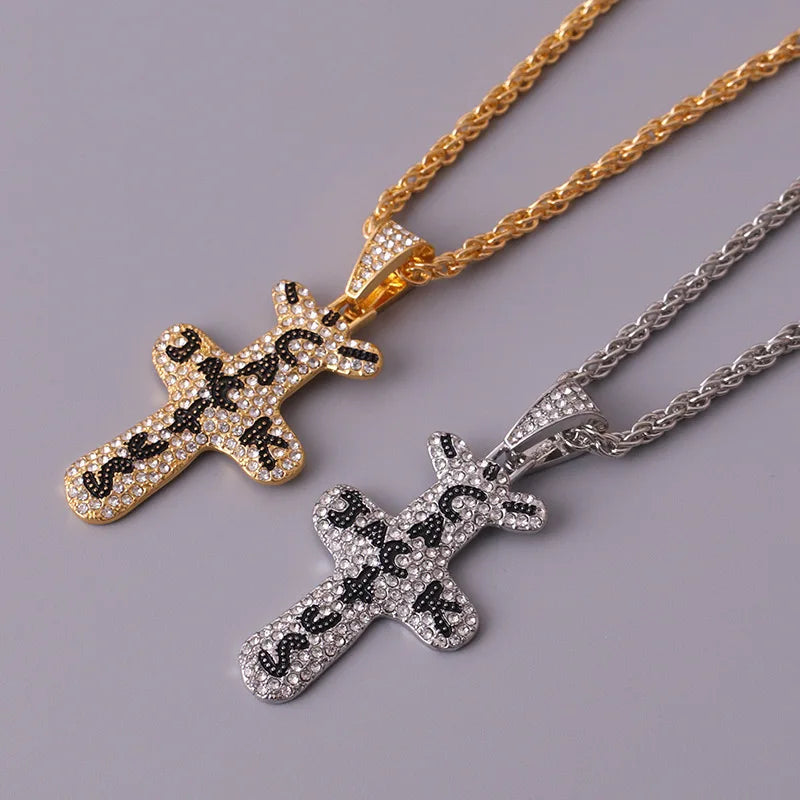 2022 Trend Hip Hop Travis scott Cactus Cubic Zirconia Silver Color Golden Necklaces Pendants For Men Jewelry Fashion Accessories - Travis Scott Merchandise - Free Shipping Buy Now