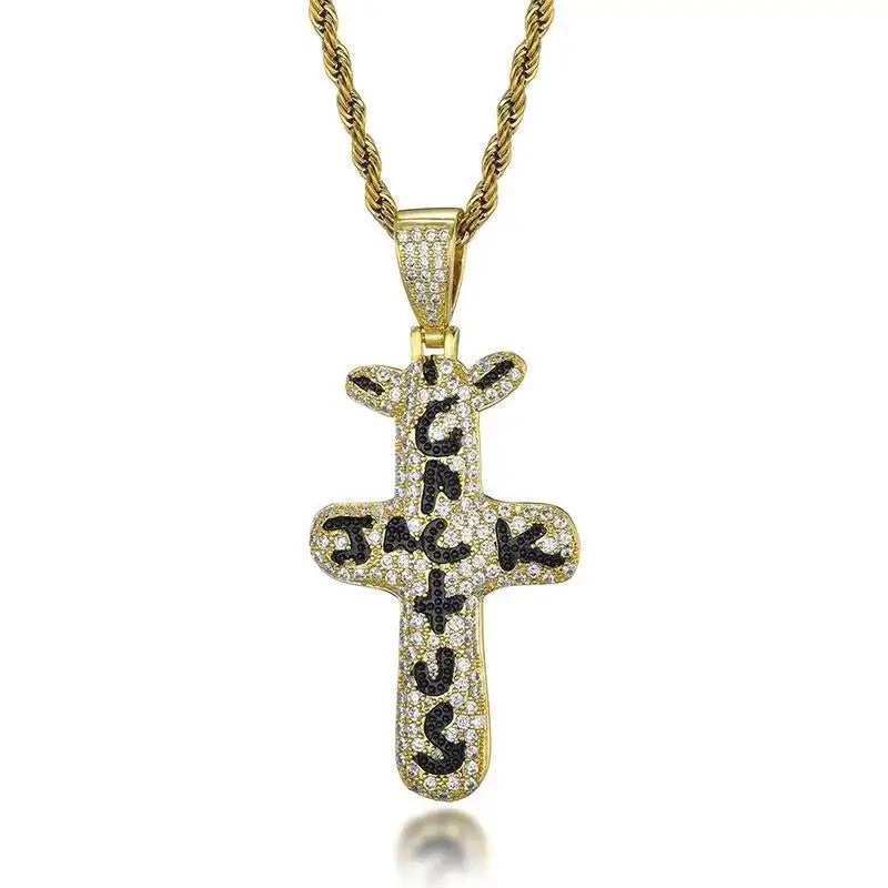 2022 Trend Hip Hop Travis scott Cactus Cubic Zirconia Silver Color Golden Necklaces Pendants For Men Jewelry Fashion Accessories - Travis Scott Merchandise - Free Shipping Buy Now