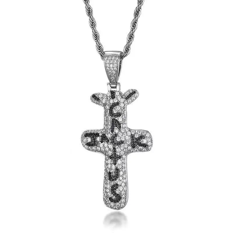 2022 Trend Hip Hop Travis scott Cactus Cubic Zirconia Silver Color Golden Necklaces Pendants For Men Jewelry Fashion Accessories - Travis Scott Merchandise - Free Shipping Buy Now
