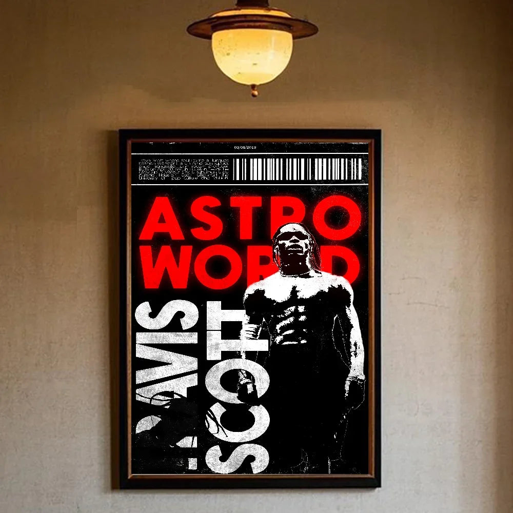 T-Travis Scott Astroworld Jackboys Music Album Poster art sticky wall waterproof home living room bedroom bar aesthetic decorati - Travis Scott Merchandise - Free Shipping Buy Now
