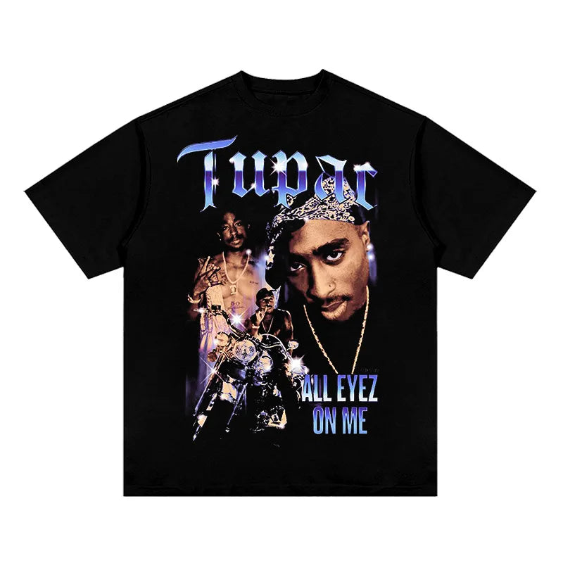 Hip hop rap 2PAC TRAVIS SCOTT personality printing summer men's 100% cotton T-shirt comfortable breathable streetwear - Travis Scott Merchandise - Free Shipping Buy Now