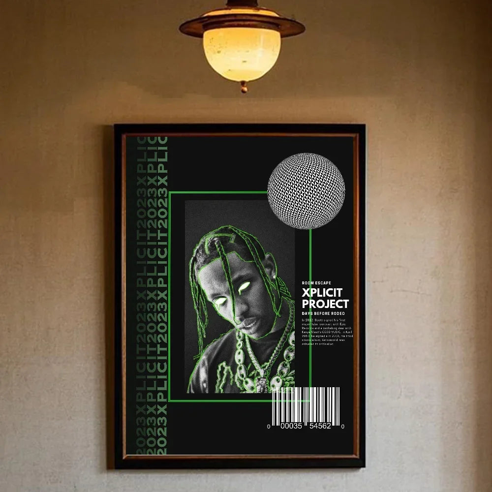T-Travis Scott Astroworld Jackboys Music Album Poster art sticky wall waterproof home living room bedroom bar aesthetic decorati - Travis Scott Merchandise - Free Shipping Buy Now