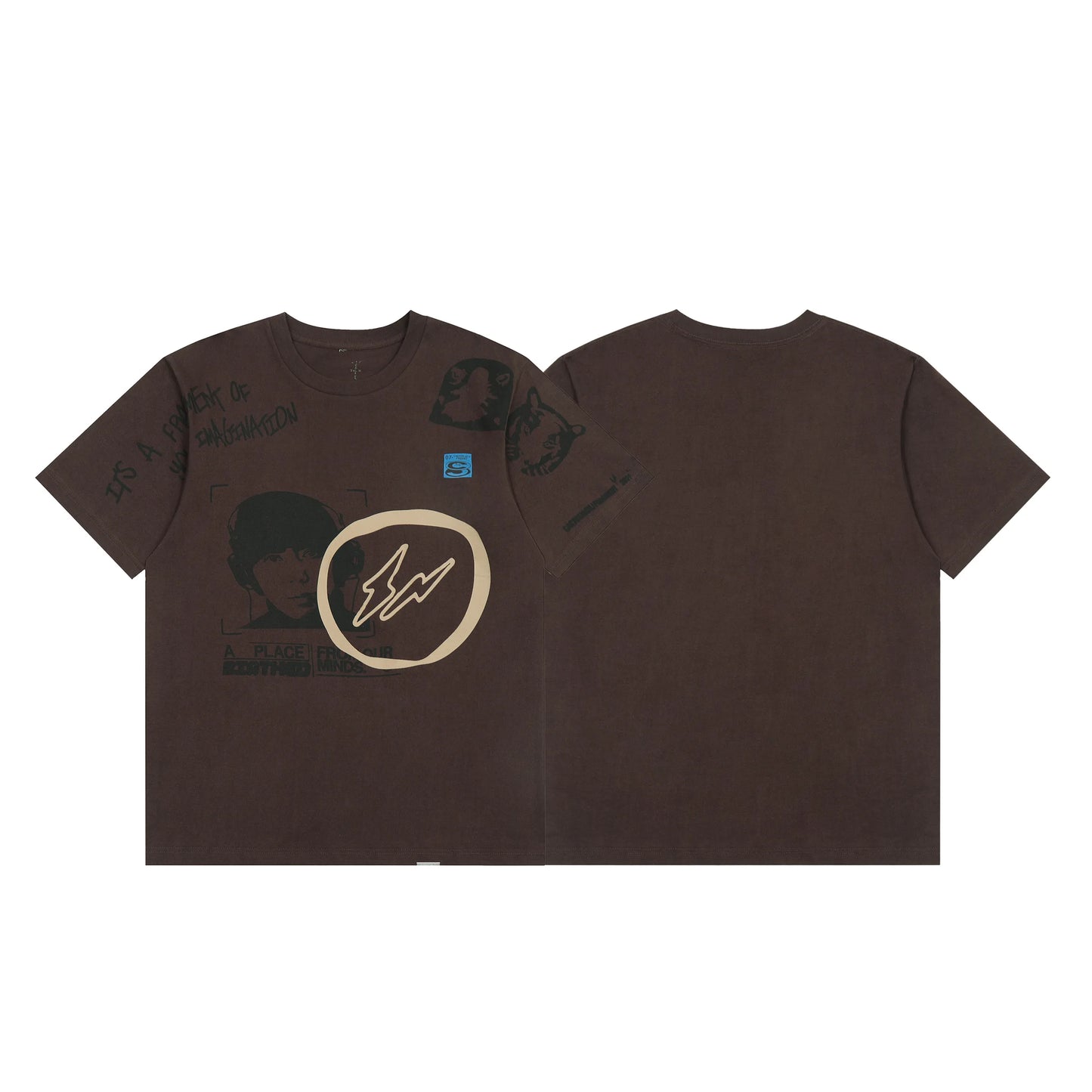 High Street Flame Person Cactus Jack Short Sleeve Summer Tees for Men and Women Crew Neck Harajuku Vintage Cotton Tshirts - Travis Scott Merchandise - Free Shipping Buy Now