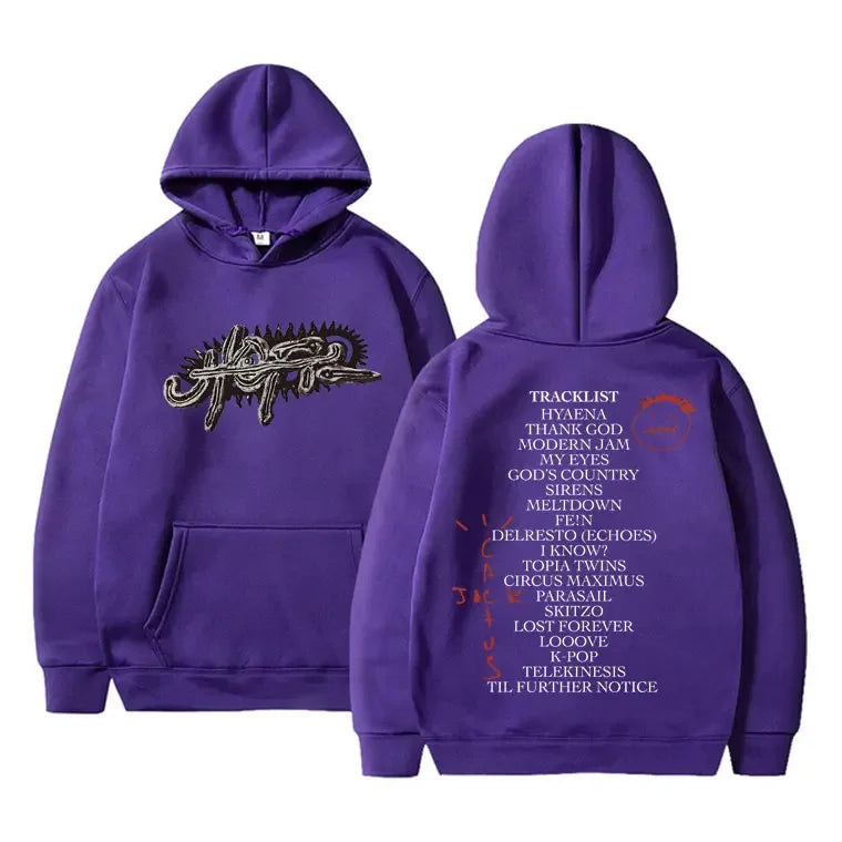 Rapper Cactus Jack Album UTOPIA Graphic Hoodie Unisex Hip Hop Trend Hooded Sweatshirt Street Fashion Vintage Oversized Pullovers