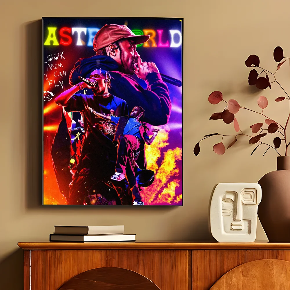 T-Travis S-Scott Utopia Movie Sticky Posters Fancy Wall Sticker for Living Room Bar Decoration Vintage Decorative Painting - Travis Scott Merchandise - Free Shipping Buy Now