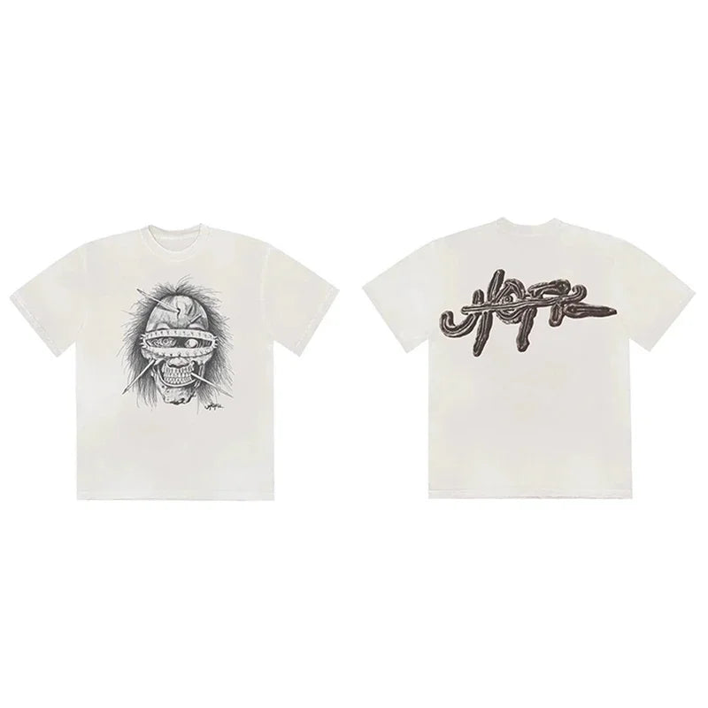 CACTUS JACK Short Sleeve T-shirt Loose Casual Crewneck Men Women Top Tees UTOPIA T Shirt - Travis Scott Merchandise - Free Shipping Buy Now