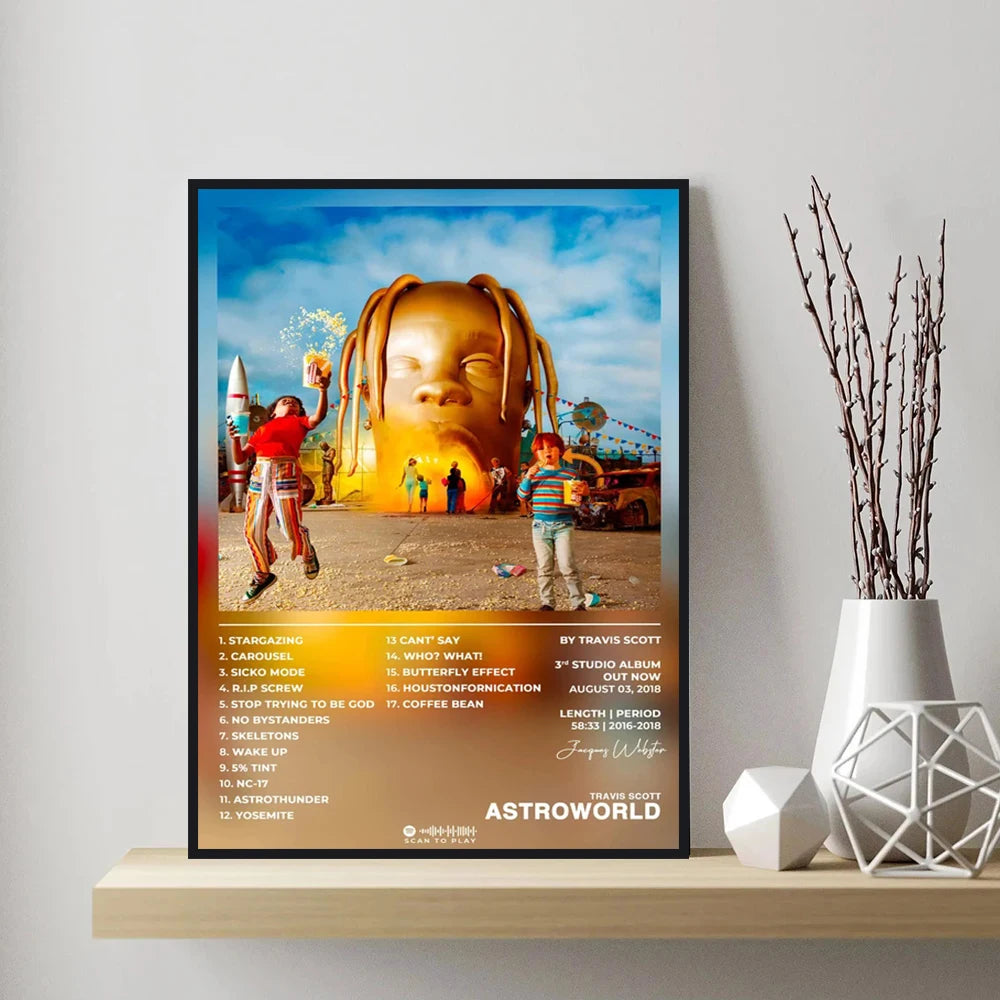 Travis Scott Rodeo/Astroworld Music Album Cover Series Art Poster Canvas Painting Wall Prints Picture for Living Room Home Decor - Travis Scott Merchandise - Free Shipping Buy Now