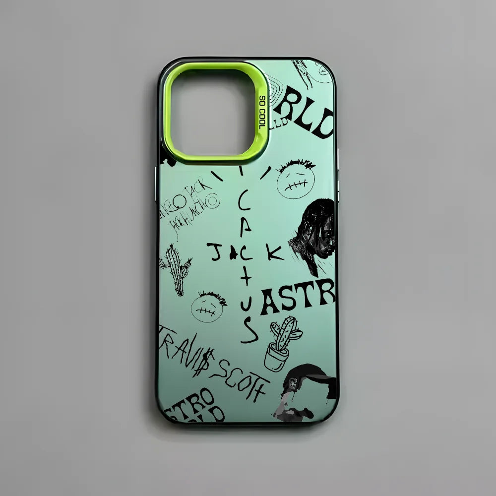 Travis S-Scott Rapper Singer Phone Case For IPhone 16 15 14 13 12 11 Pro Max Multicolor Laser Black Matte Metallic Aurora Funda - Travis Scott Merchandise - Free Shipping Buy Now