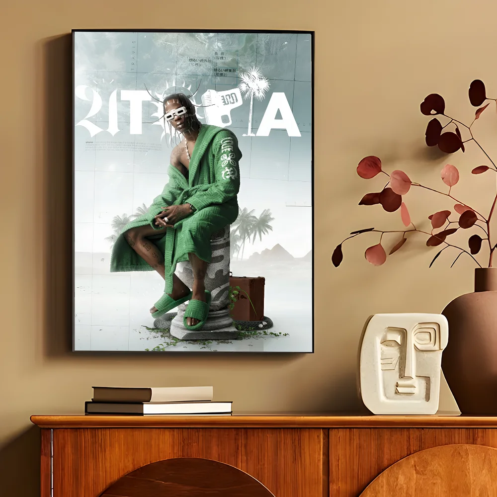 T-Travis S-Scott Utopia Movie Sticky Posters Fancy Wall Sticker for Living Room Bar Decoration Vintage Decorative Painting - Travis Scott Merchandise - Free Shipping Buy Now