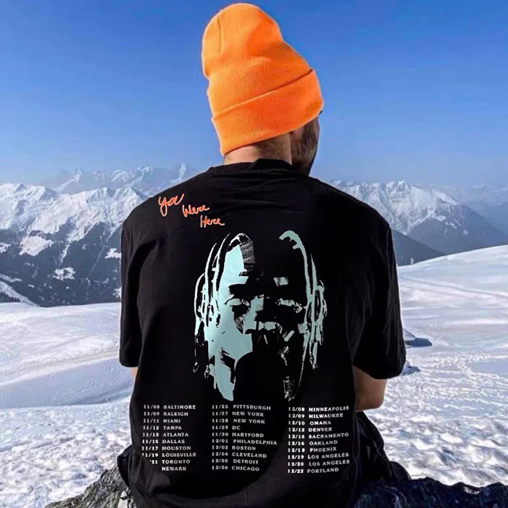 Characater Print Letter Embroidery Short Sleeve Summer Top Tees for Men Cactus Jack Crew Neck Cotton Casual Oversized Tshirts - Travis Scott Merchandise - Free Shipping Buy Now