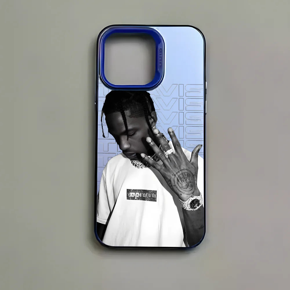 Travis S-Scott Rapper Singer Phone Case For IPhone 16 15 14 13 12 11 Pro Max Multicolor Laser Black Matte Metallic Aurora Funda - Travis Scott Merchandise - Free Shipping Buy Now
