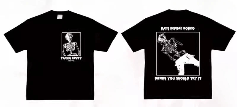 Retro Trend Portrait Travis Scott T-Shirt Casual High Street Male Female Couples Short Sleeve Summer Streetwear Oversize Tee Top - Travis Scott Merchandise - Free Shipping Buy Now