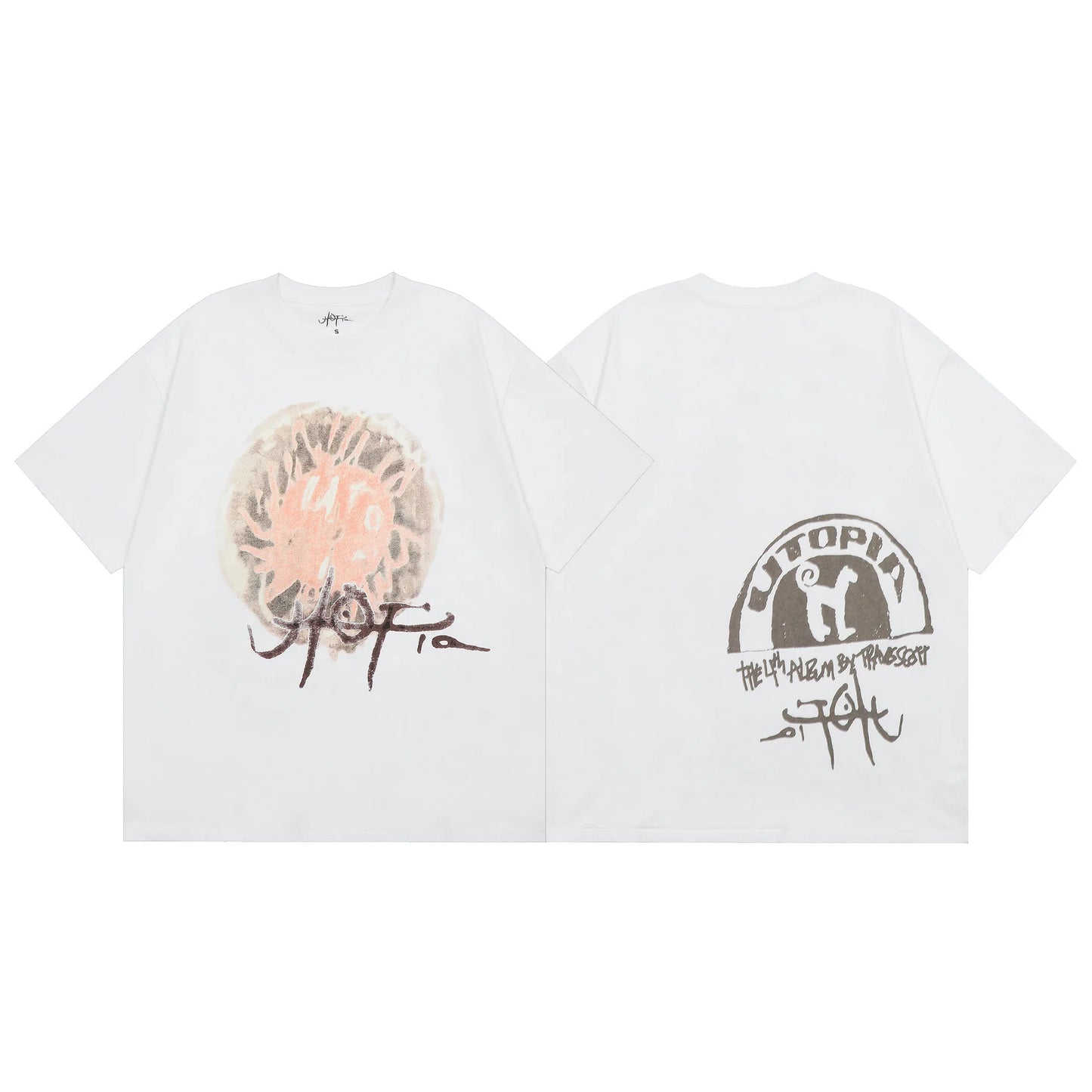 Travis Scott Album Art Graffiti T-shirt Shoulder-heavy trend Comfortable loose casual 100% cotton crew neck short sleeve T-shirt - Travis Scott Merchandise - Free Shipping Buy Now