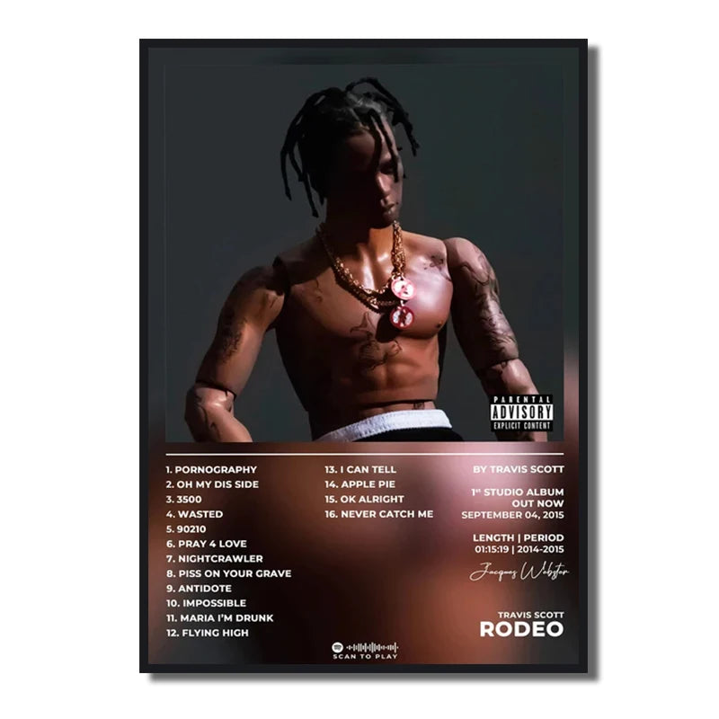 Travis Scott Rodeo/Astroworld Music Album Cover Series Art Poster Canvas Painting Wall Prints Picture for Living Room Home Decor - Travis Scott Merchandise - Free Shipping Buy Now