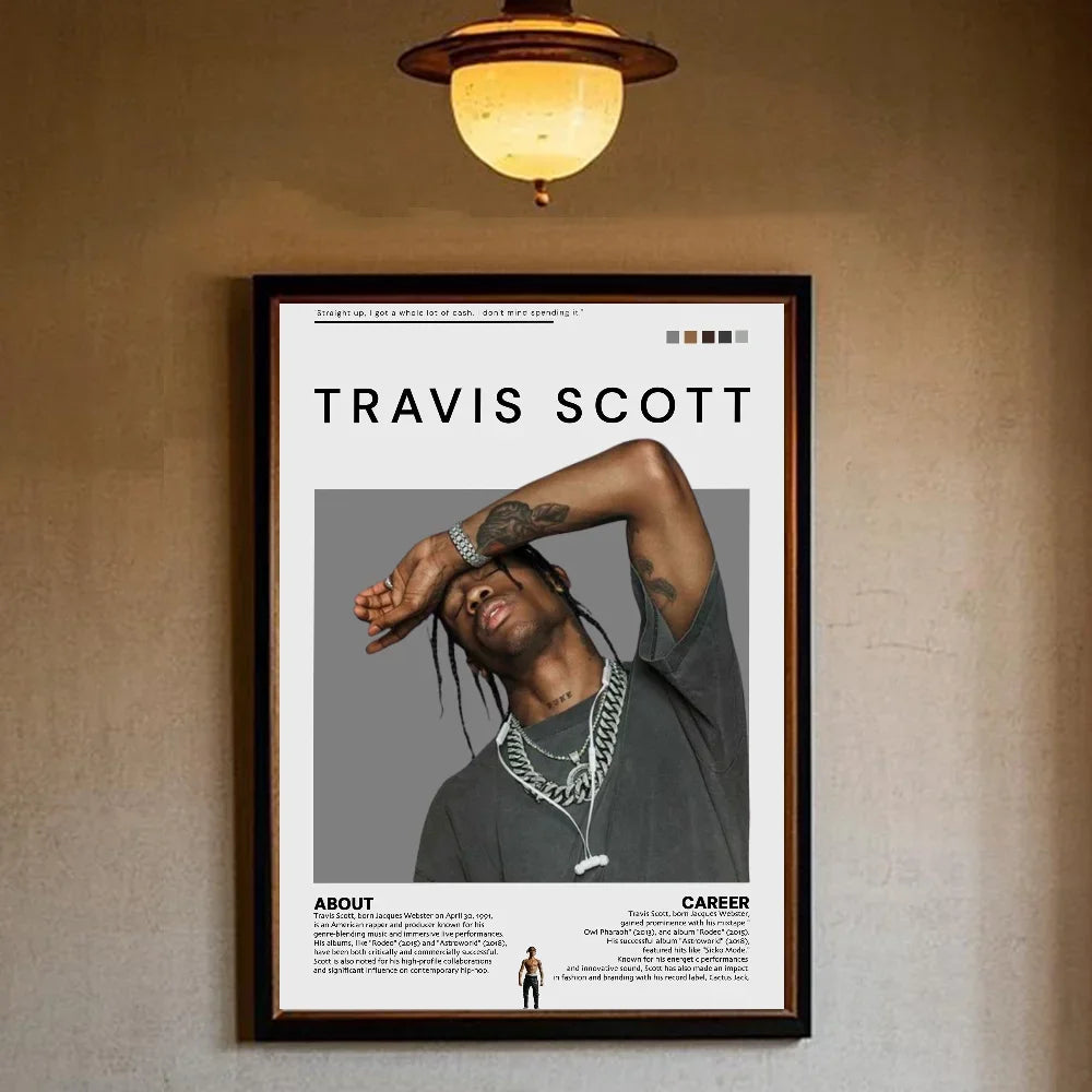 T-Travis Scott Astroworld Jackboys Music Album Poster art sticky wall waterproof home living room bedroom bar aesthetic decorati - Travis Scott Merchandise - Free Shipping Buy Now