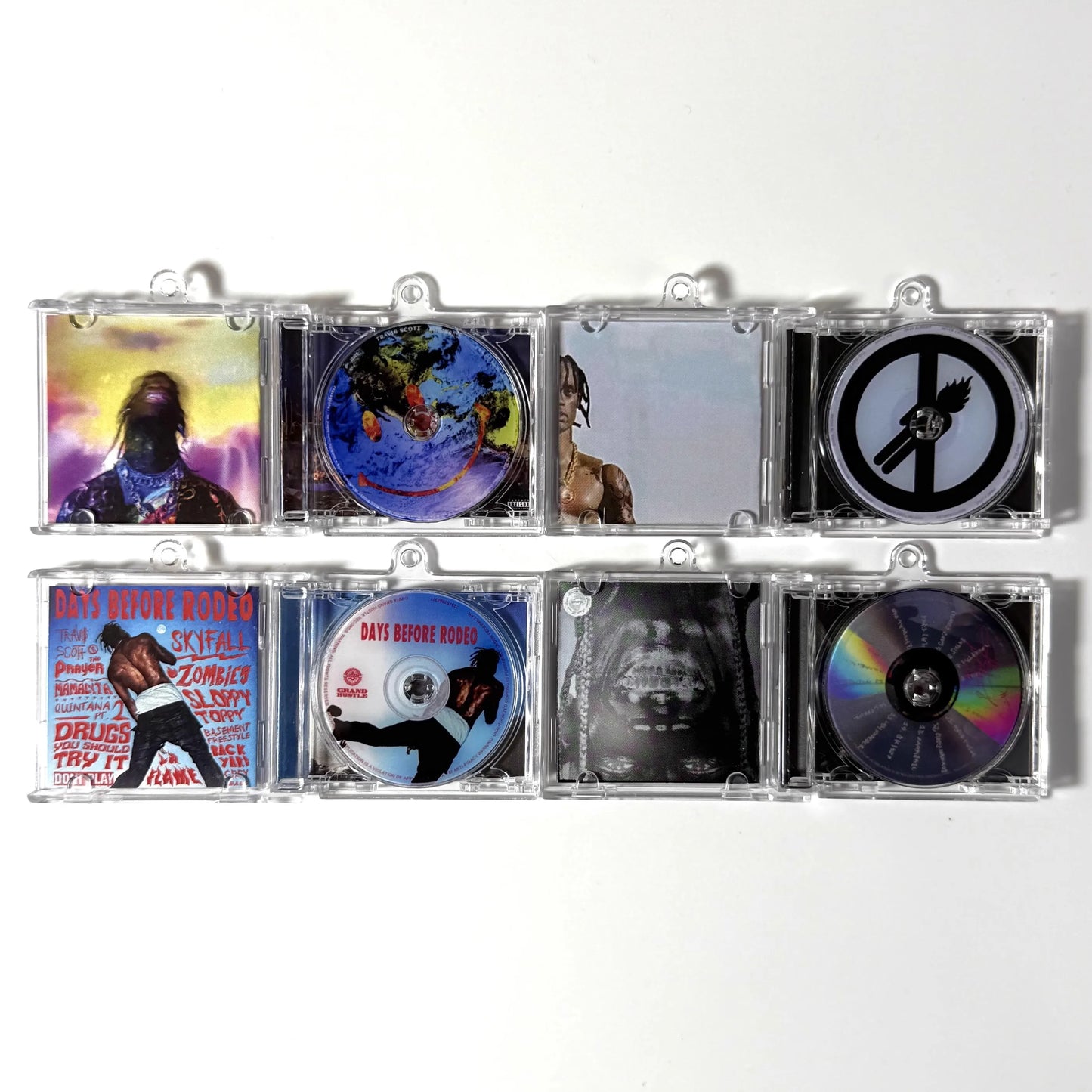 Rap Travis Scott Astroworld MINI Music CD NFC Keychain Play Songs Utopia Album Rodeo Key ring Cosplay Pendant Acrylic Necklace