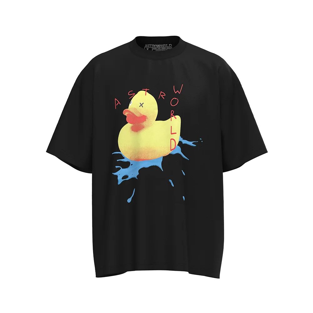 Characater Print Letter Embroidery Short Sleeve Summer Top Tees for Men Cactus Jack Crew Neck Cotton Casual Oversized Tshirts - Travis Scott Merchandise - Free Shipping Buy Now
