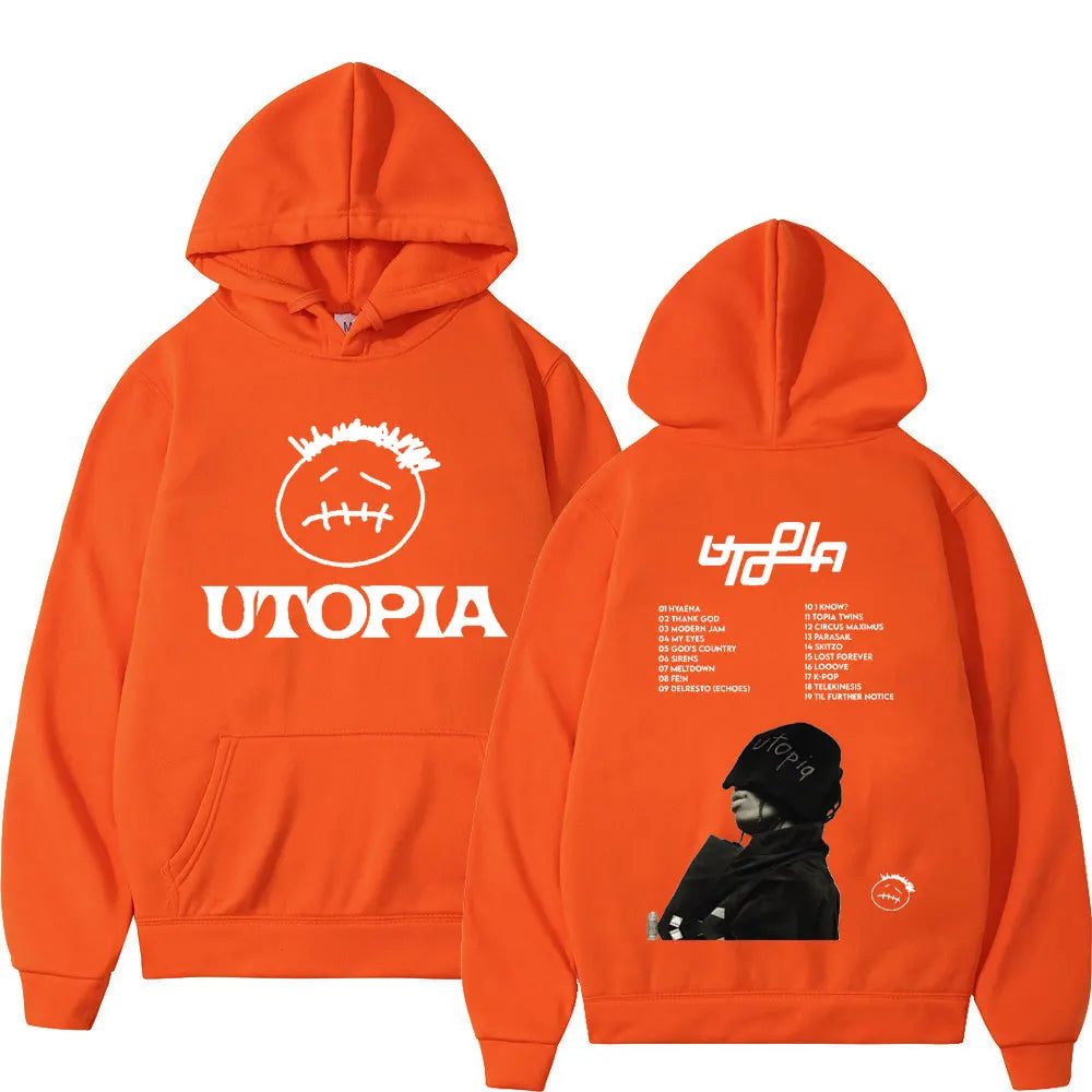 Hot Sale Rapper Cactus Jack Hoodie Utopia Music Album Print Sweatshirts Men Women Fashion Hip Hop Oversized Hoodies Streetwear - Travis Scott Merchandise - Free Shipping Buy Now