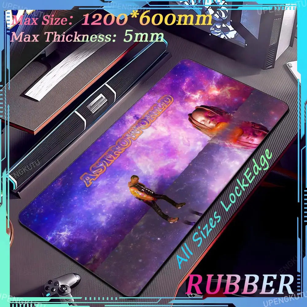 Travis Scott Oversized XXXL MousePad Anime Lock Edge Keyboard Gaming Accessories PC Rubber Mouse Pad Thick Desk Mat Carpet - Travis Scott Merchandise - Free Shipping Buy Now