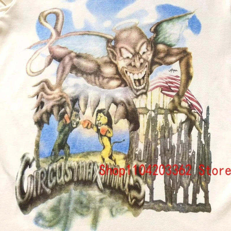 Street Men Women CACTUS JACK Short Sleeve T-shirt Summer Loose Casual Cartoon Print Crewneck Top Breathable Cotton UTOPIA Tshirt - Travis Scott Merchandise - Free Shipping Buy Now