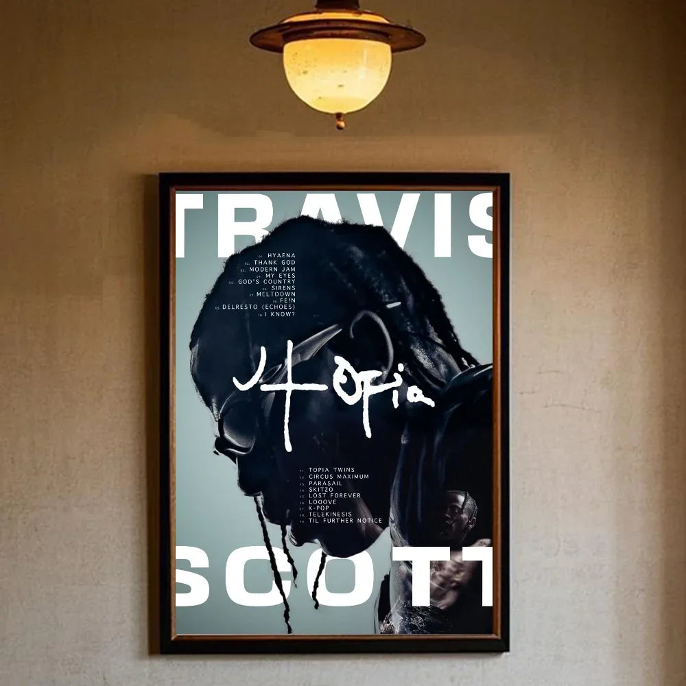 T-Travis Scott Astroworld Jackboys Music Album Poster art sticky wall waterproof home living room bedroom bar aesthetic decorati - Travis Scott Merchandise - Free Shipping Buy Now