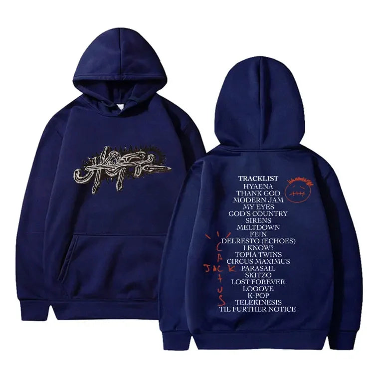 Rapper Cactus Jack Album UTOPIA Graphic Hoodie Unisex Hip Hop Trend Hooded Sweatshirt Street Fashion Vintage Oversized Pullovers