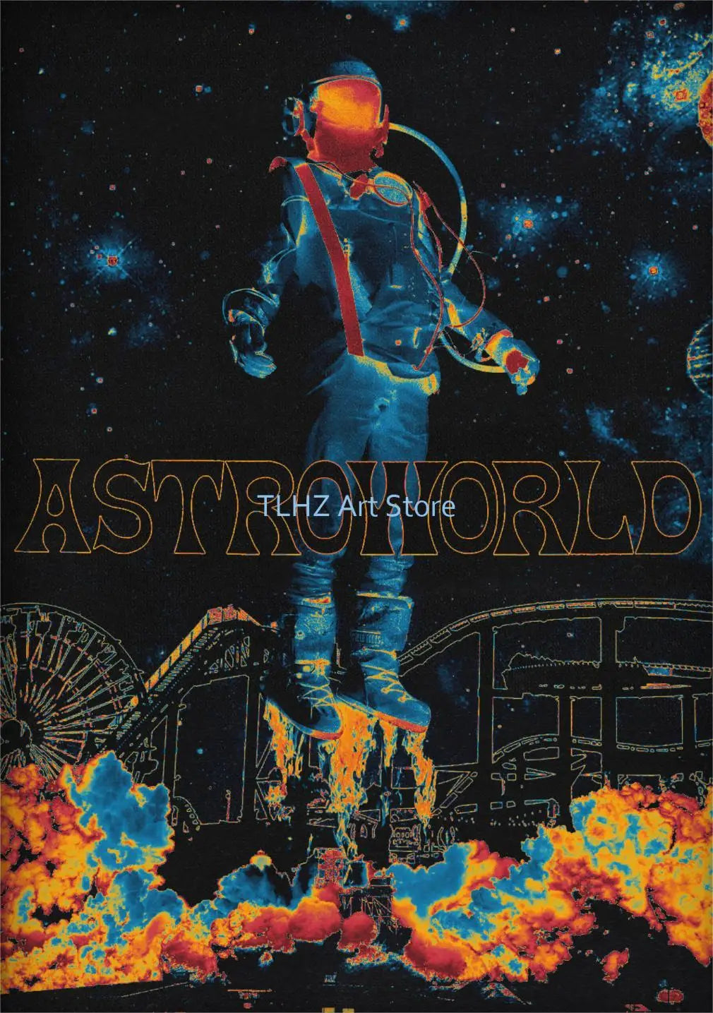 Travis-Scott Music Album Cover Canvas Printing Wall Art Singer Rapper Star Posters and Prints Picture for Living Room Decor Gift - Travis Scott Merchandise - Free Shipping Buy Now