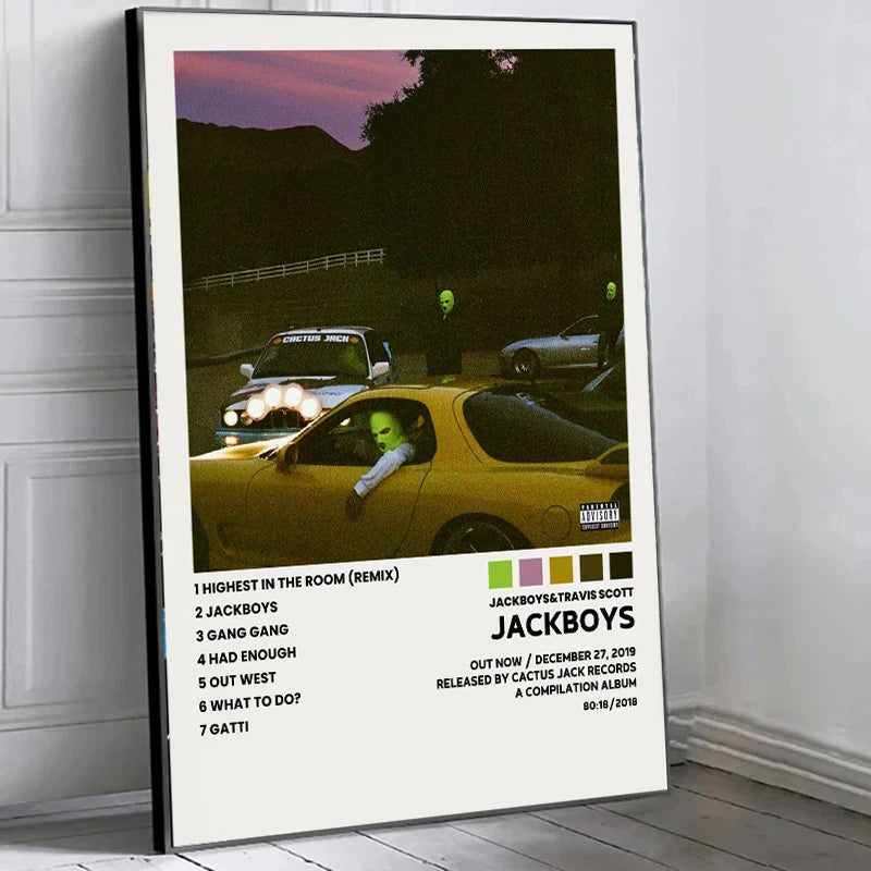 Music Album Covers Postert-travis Rapper S-scott Hiphop Singer Album Covers Canvas Painting Wall Art Picture Poster Room Decor - Travis Scott Merchandise - Free Shipping Buy Now