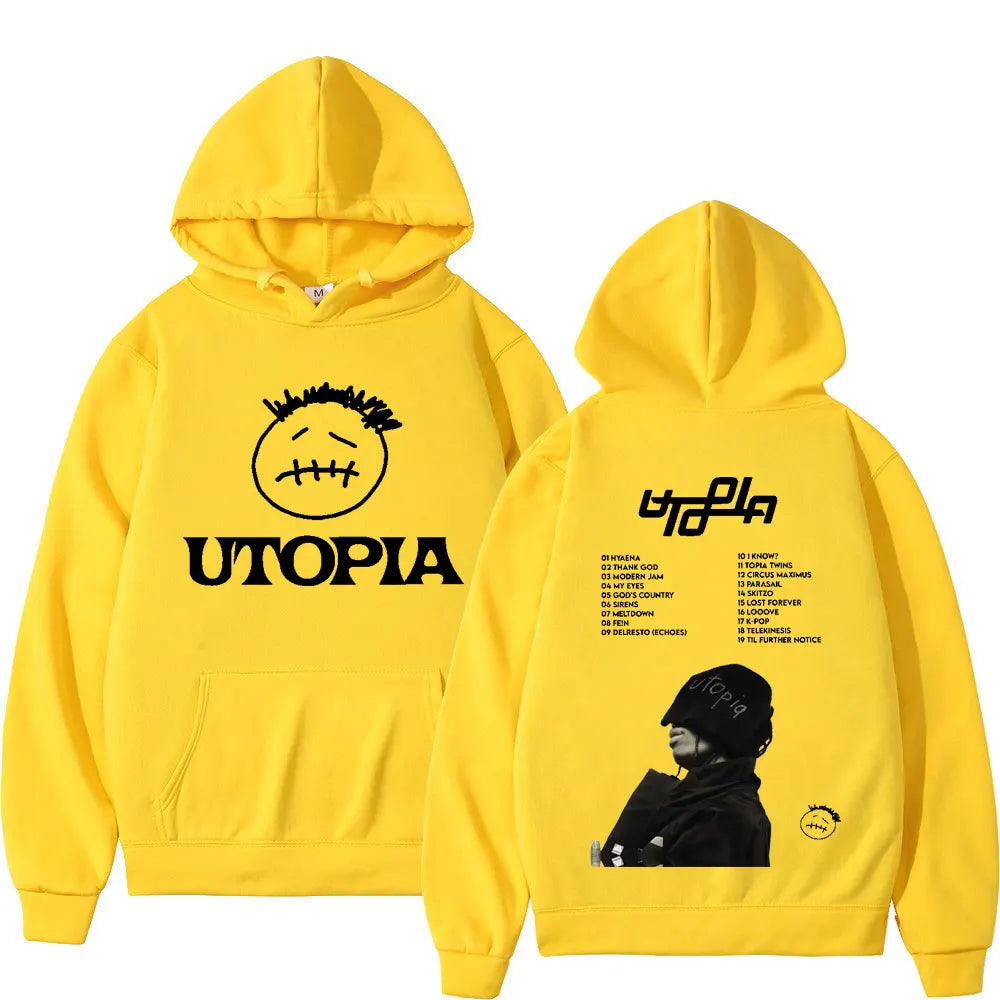 Hot Sale Rapper Cactus Jack Hoodie Utopia Music Album Print Sweatshirts Men Women Fashion Hip Hop Oversized Hoodies Streetwear - Travis Scott Merchandise - Free Shipping Buy Now