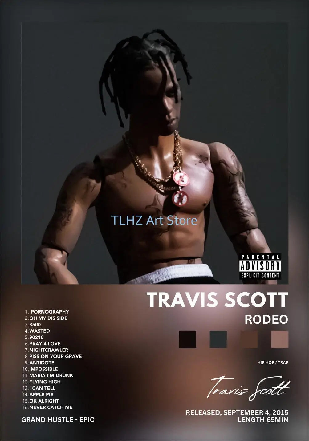 Travis-Scott Music Album Cover Singer Rapper Star Posters and Prints Canvas Printing Wall Art Picture for Living Room Decor Gift - Travis Scott Merchandise - Free Shipping Buy Now