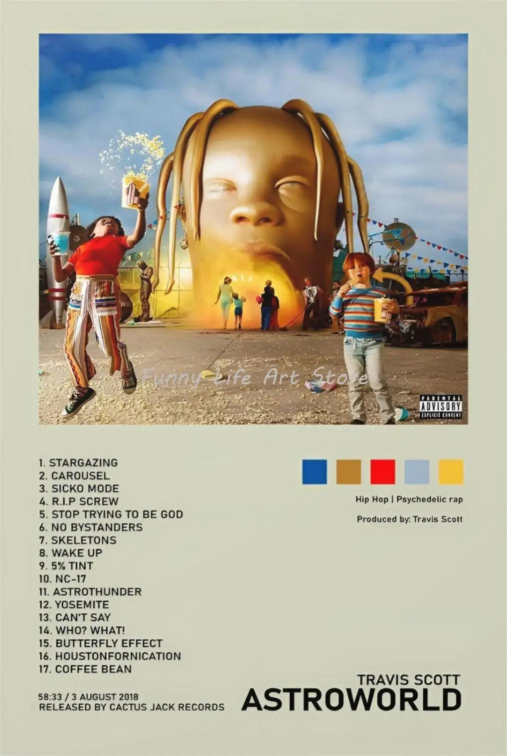 Rapper Travis-Scott Music Posters and Prints Canvas for Living Room Album Cover Singer Star Decor Gift Printing Wall Art Picture - Travis Scott Merchandise - Free Shipping Buy Now