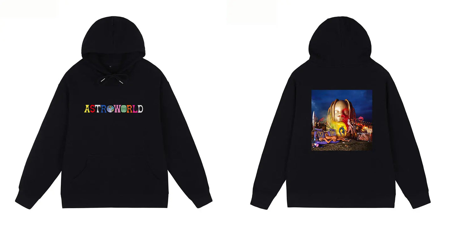 2024 Fashion Travis Scott Hooded Hoodie Astroworld Hoodie Rap Street Hip-hop Men's and Women's Outerwear Tops Streetwear - Travis Scott Merchandise - Free Shipping Buy Now