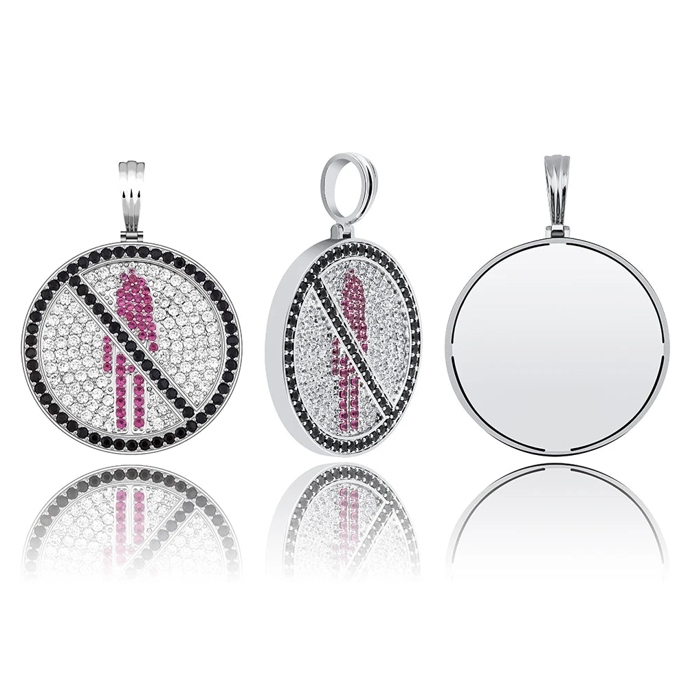 TOPGRILLZ New Travis Scott Brand Logo Pendant Necklace Ice Out Cubic Zirconia Pendant With 4mm Tennis Chain Hip Hop Jewelry Gift - Travis Scott Merchandise - Free Shipping Buy Now