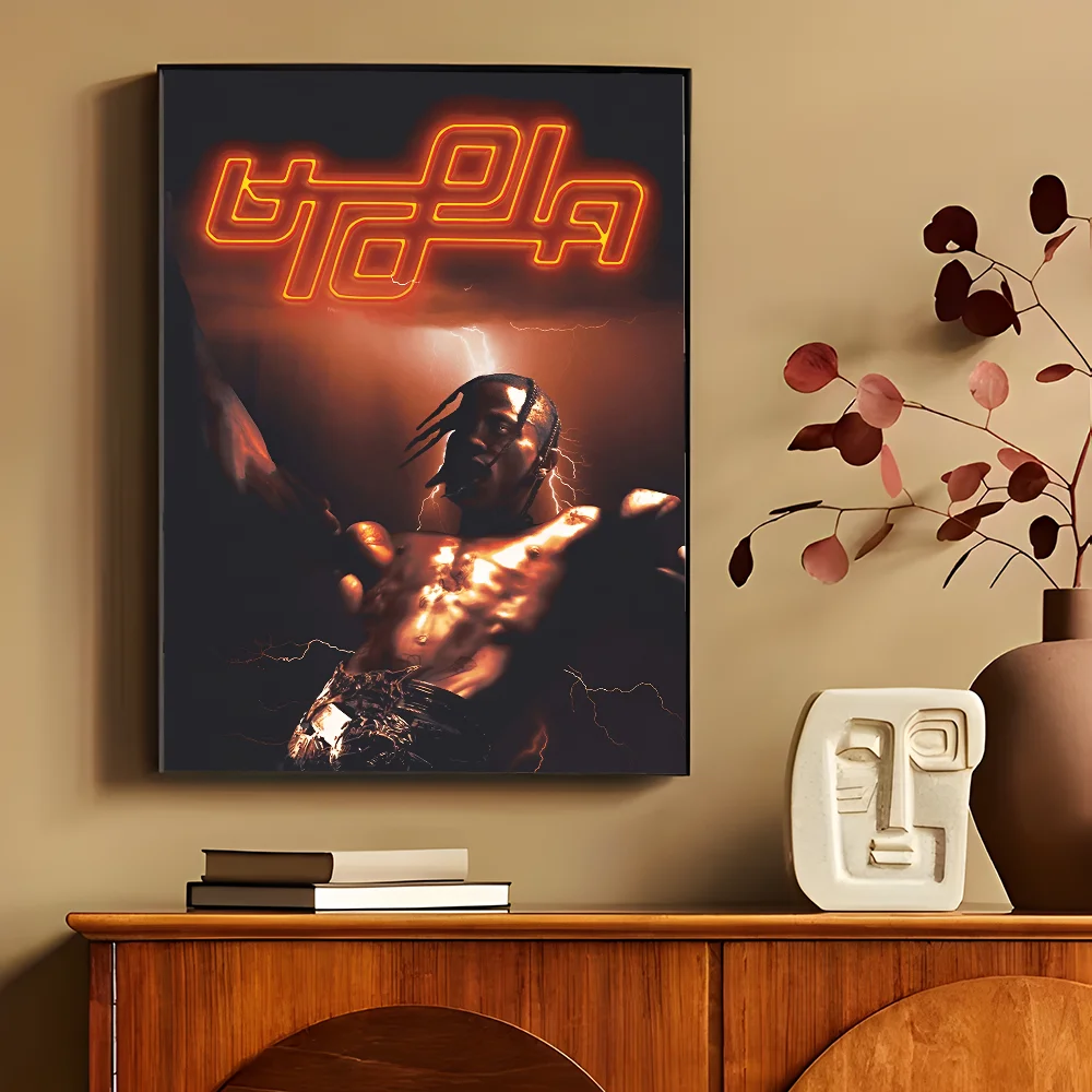 T-Travis S-Scott Utopia Movie Sticky Posters Fancy Wall Sticker for Living Room Bar Decoration Vintage Decorative Painting - Travis Scott Merchandise - Free Shipping Buy Now