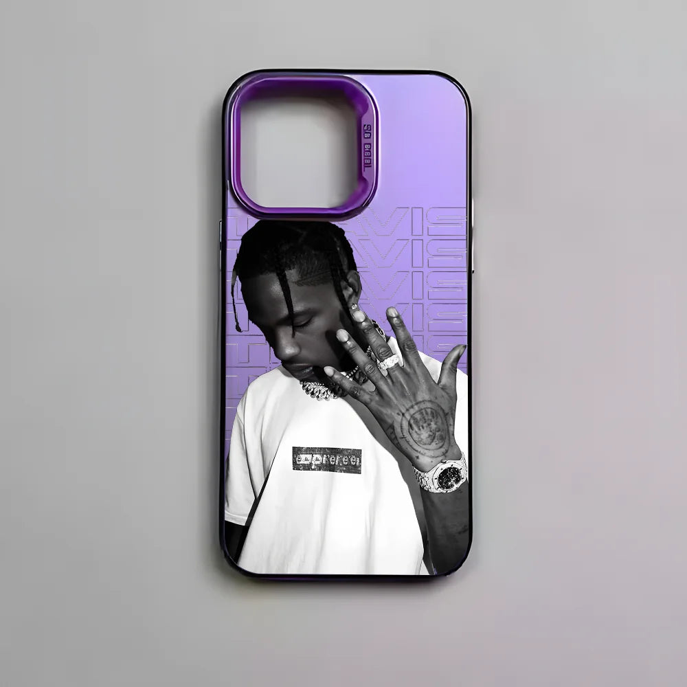 Travis S-Scott Rapper Singer Phone Case For IPhone 16 15 14 13 12 11 Pro Max Black Matte Multicolor Laser Metallic Aurora Funda - Travis Scott Merchandise - Free Shipping Buy Now