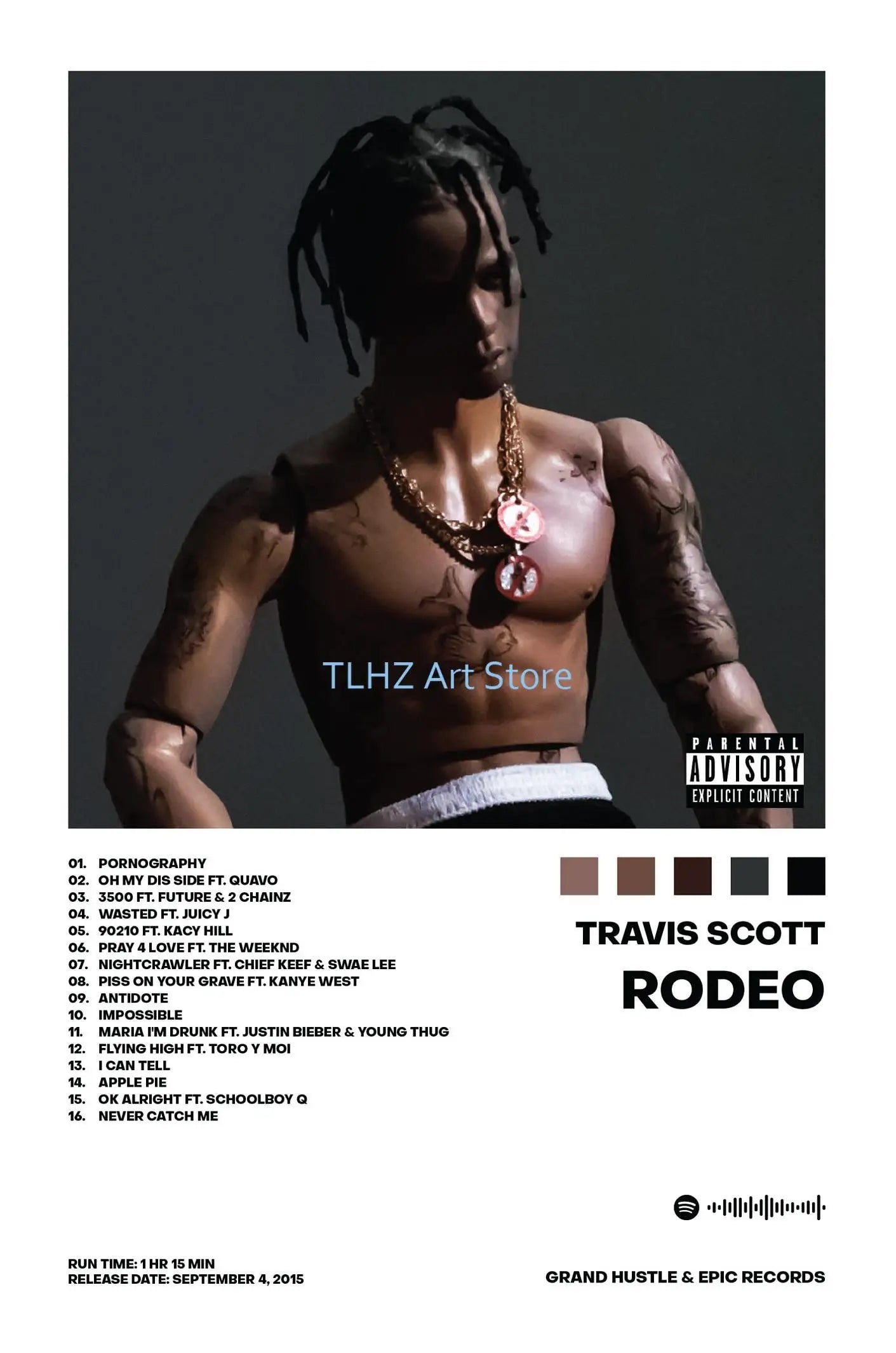 Travis-Scott Music Album Cover Canvas Printing Wall Art Singer Rapper Star Posters and Prints Picture for Living Room Decor Gift - Travis Scott Merchandise - Free Shipping Buy Now
