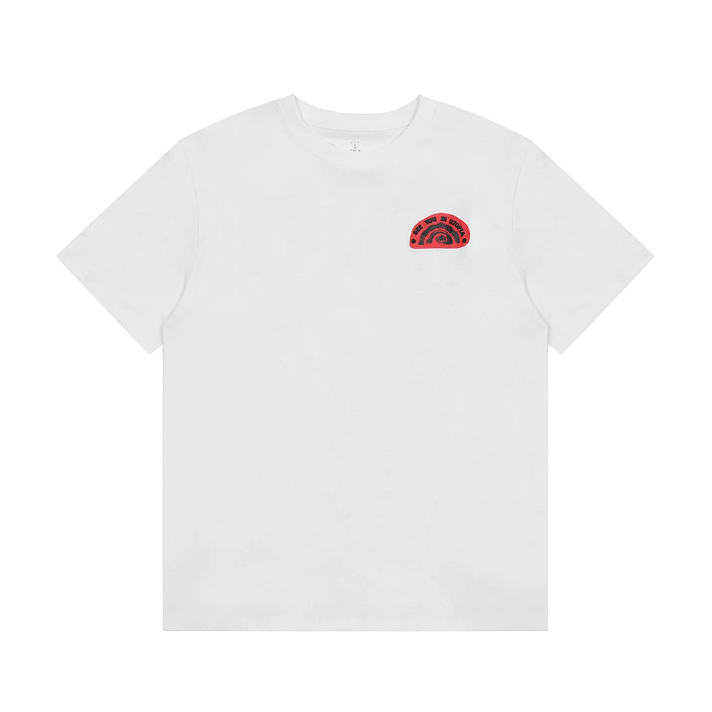 Y2K Summer Vintage Graffiti Cactus Jack Cotton White Tees Men and Women Short Sleeve Loose Casual Tshirts Oversized Hip Hop Tops - Travis Scott Merchandise - Free Shipping Buy Now