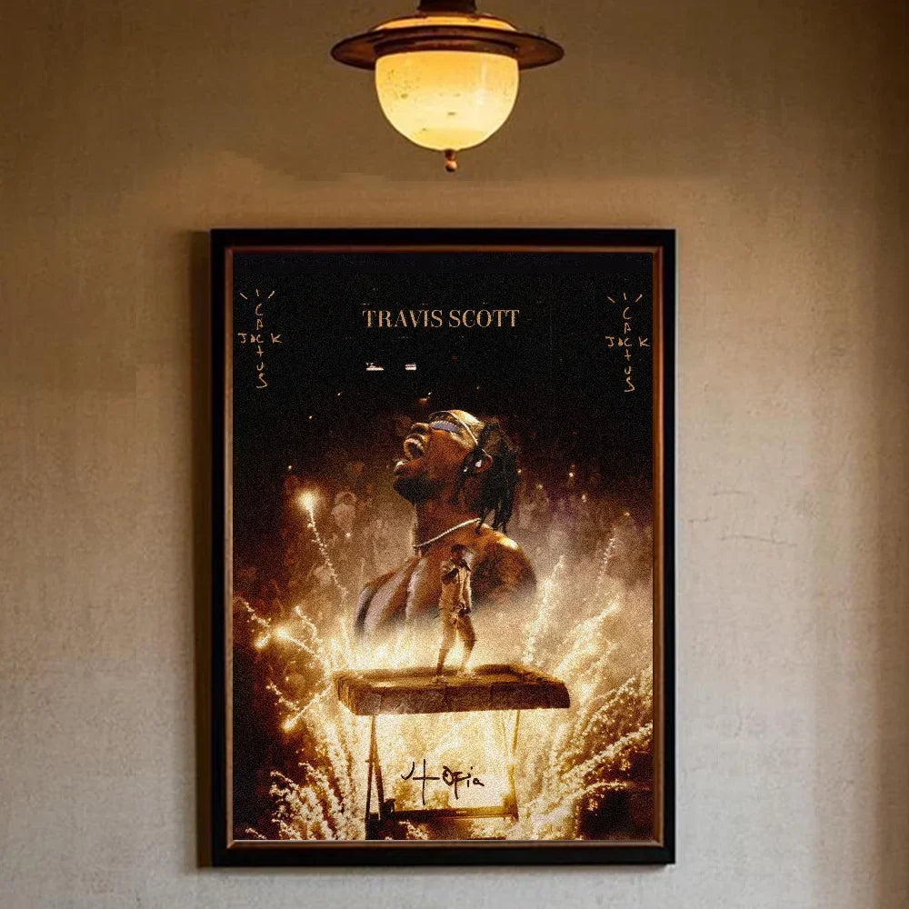 T-Travis Scott Astroworld Jackboys Music Album Poster art sticky wall waterproof home living room bedroom bar aesthetic decorati - Travis Scott Merchandise - Free Shipping Buy Now