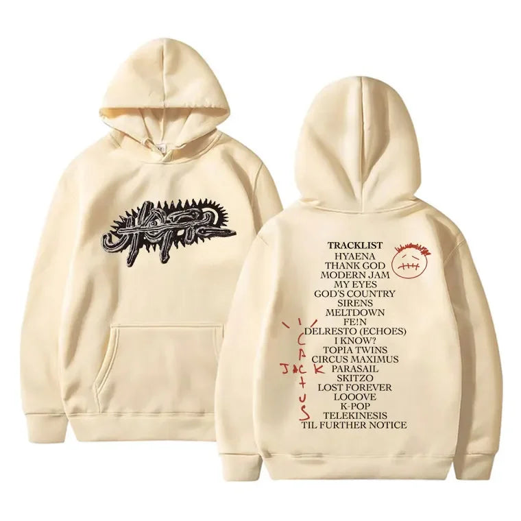 Rapper Cactus Jack Album UTOPIA Graphic Hoodie Unisex Hip Hop Trend Hooded Sweatshirt Street Fashion Vintage Oversized Pullovers