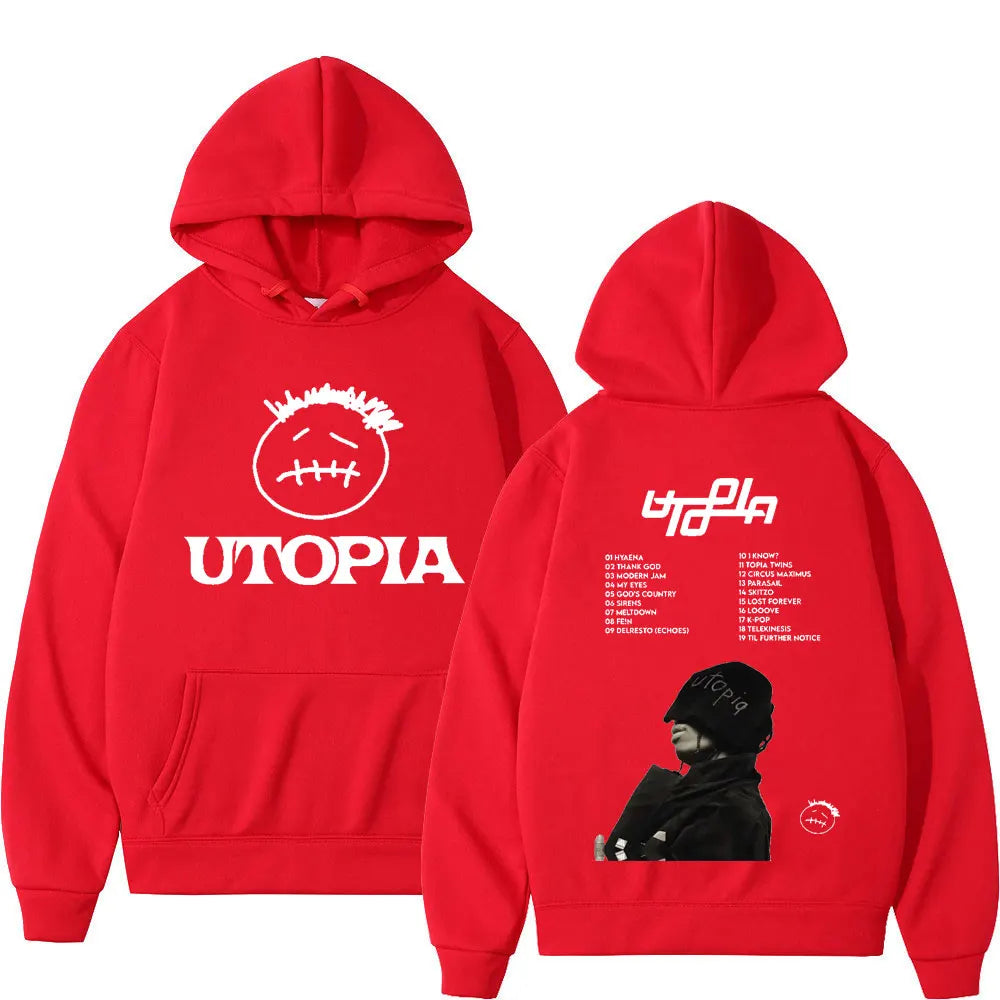Hot Sale Rapper Cactus Jack Hoodie Utopia Music Album Print Sweatshirts Men Women Fashion Hip Hop Oversized Hoodies Streetwear - Travis Scott Merchandise - Free Shipping Buy Now