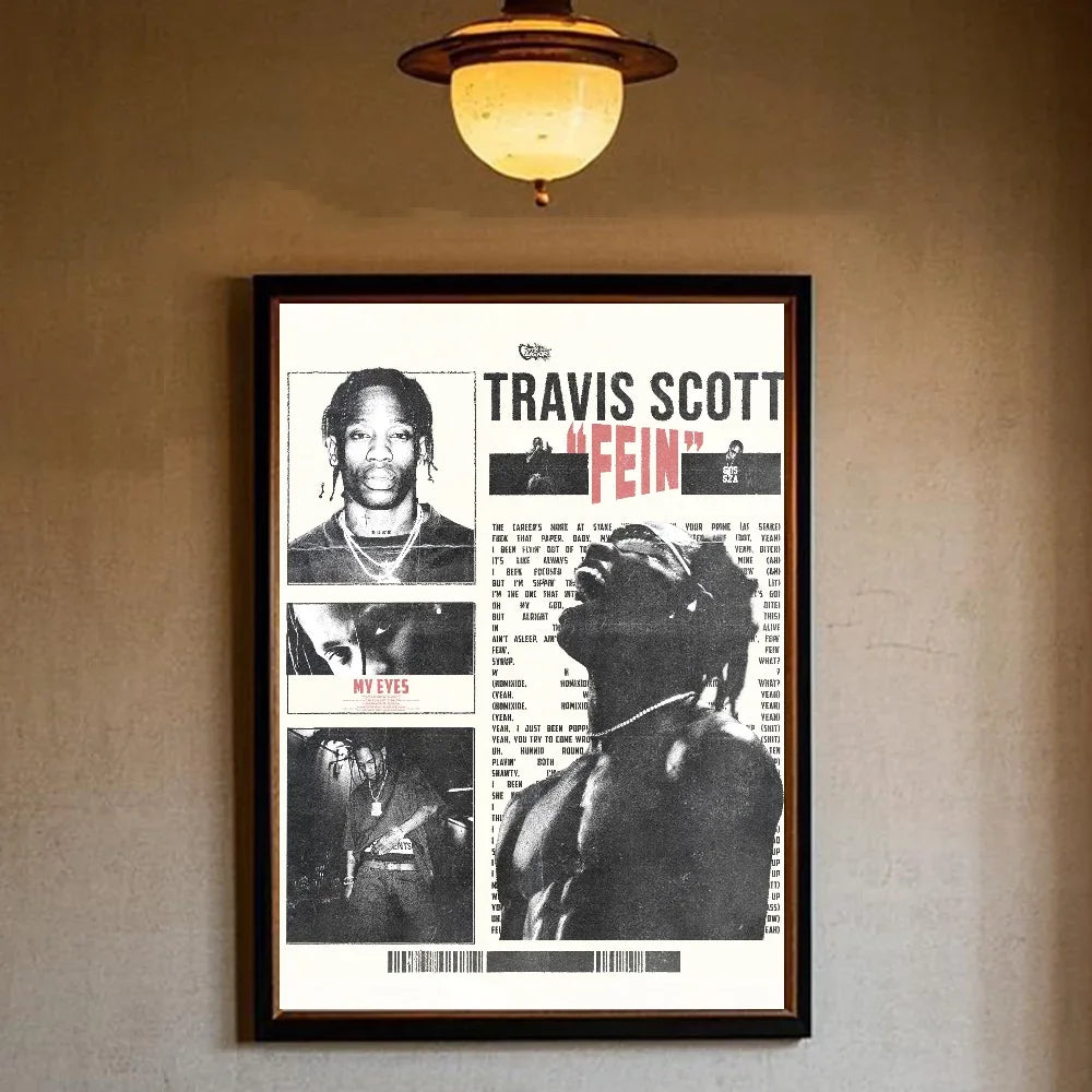 T-Travis Scott Astroworld Jackboys Music Album Poster art sticky wall waterproof home living room bedroom bar aesthetic decorati - Travis Scott Merchandise - Free Shipping Buy Now