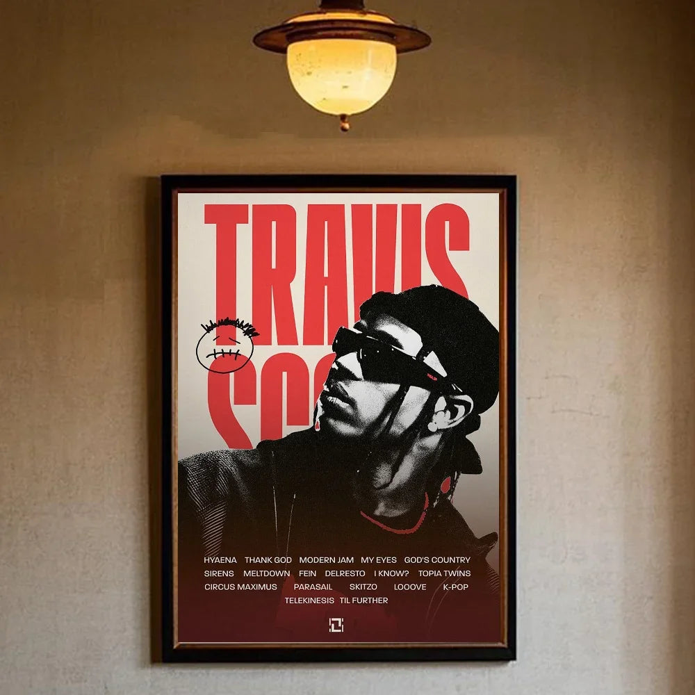 T-Travis Scott Astroworld Jackboys Music Album Poster art sticky wall waterproof home living room bedroom bar aesthetic decorati - Travis Scott Merchandise - Free Shipping Buy Now