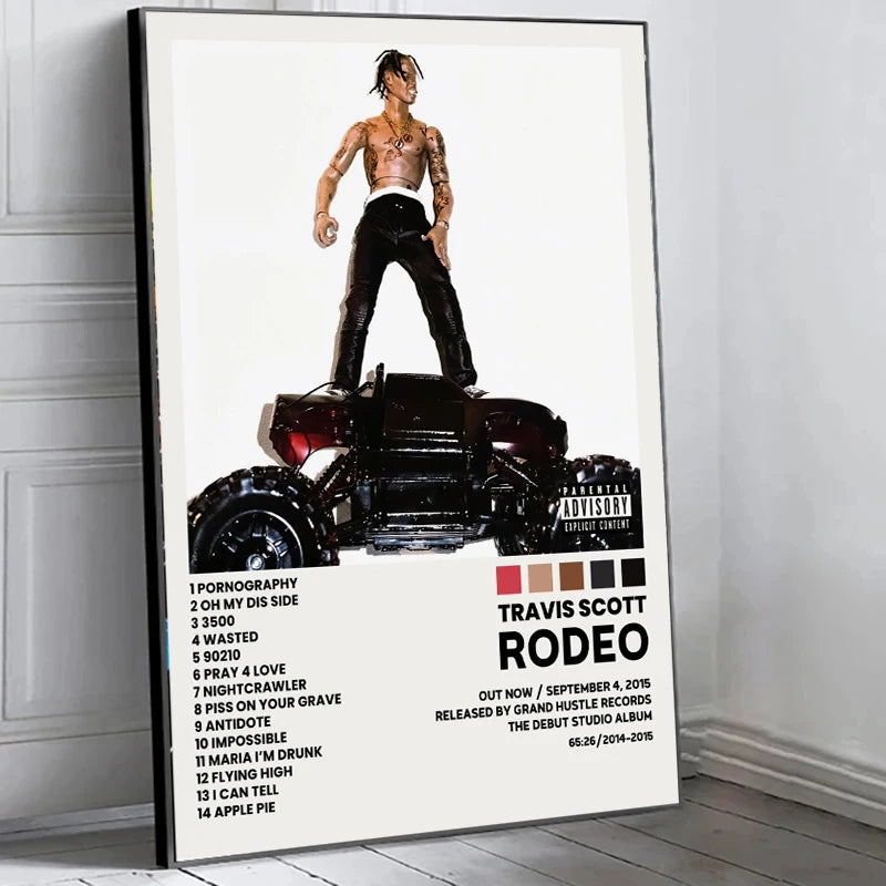 Music Album Covers Postert-travis Rapper S-scott Hiphop Singer Album Covers Canvas Painting Wall Art Picture Poster Room Decor - Travis Scott Merchandise - Free Shipping Buy Now