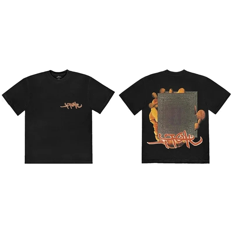 CACTUS JACK Short Sleeve T-shirt Loose Casual Crewneck Men Women Top Tees UTOPIA T Shirt - Travis Scott Merchandise - Free Shipping Buy Now