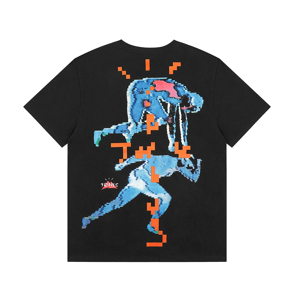 Cactus Jack Letter Character Print Short Sleeve Mens Tshirts High Street Baggy Crew Neck Cotton Summer Top Tees Oversized - Travis Scott Merchandise - Free Shipping Buy Now