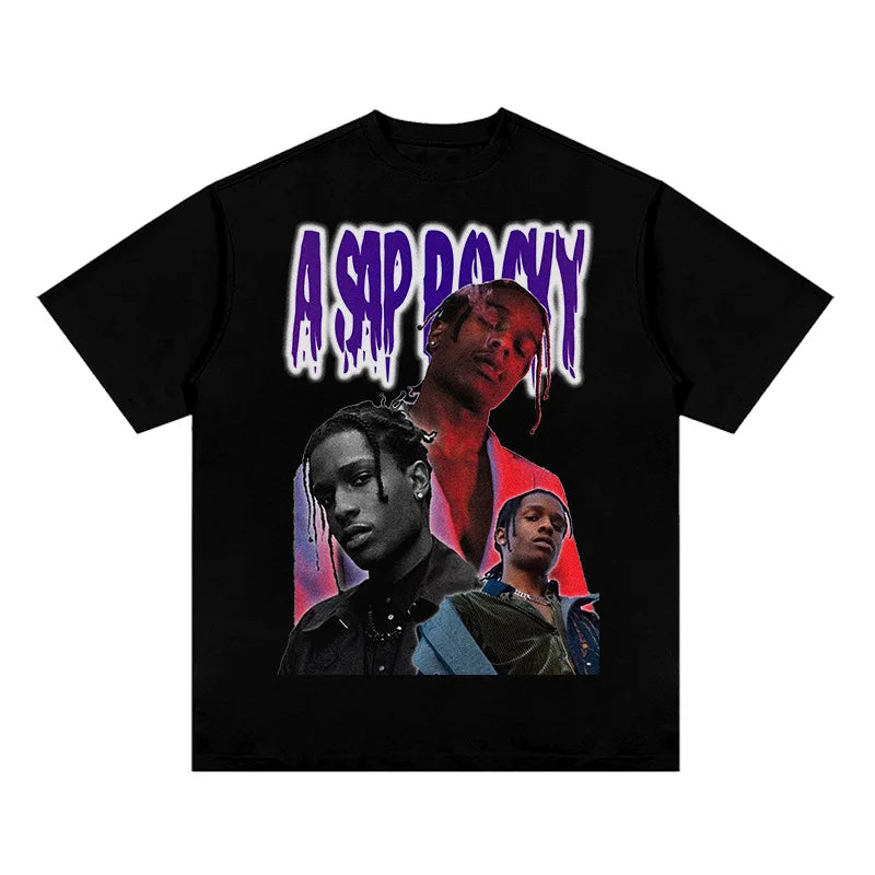 Hip hop rap 2PAC TRAVIS SCOTT personality printing summer men's 100% cotton T-shirt comfortable breathable streetwear - Travis Scott Merchandise - Free Shipping Buy Now