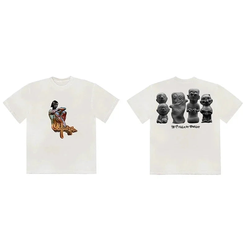 CACTUS JACK Short Sleeve T-shirt Loose Casual Crewneck Men Women Top Tees UTOPIA T Shirt - Travis Scott Merchandise - Free Shipping Buy Now