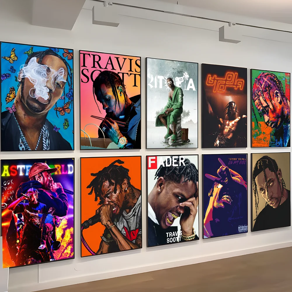 T-Travis S-Scott Utopia Movie Sticky Posters Fancy Wall Sticker for Living Room Bar Decoration Vintage Decorative Painting - Travis Scott Merchandise - Free Shipping Buy Now