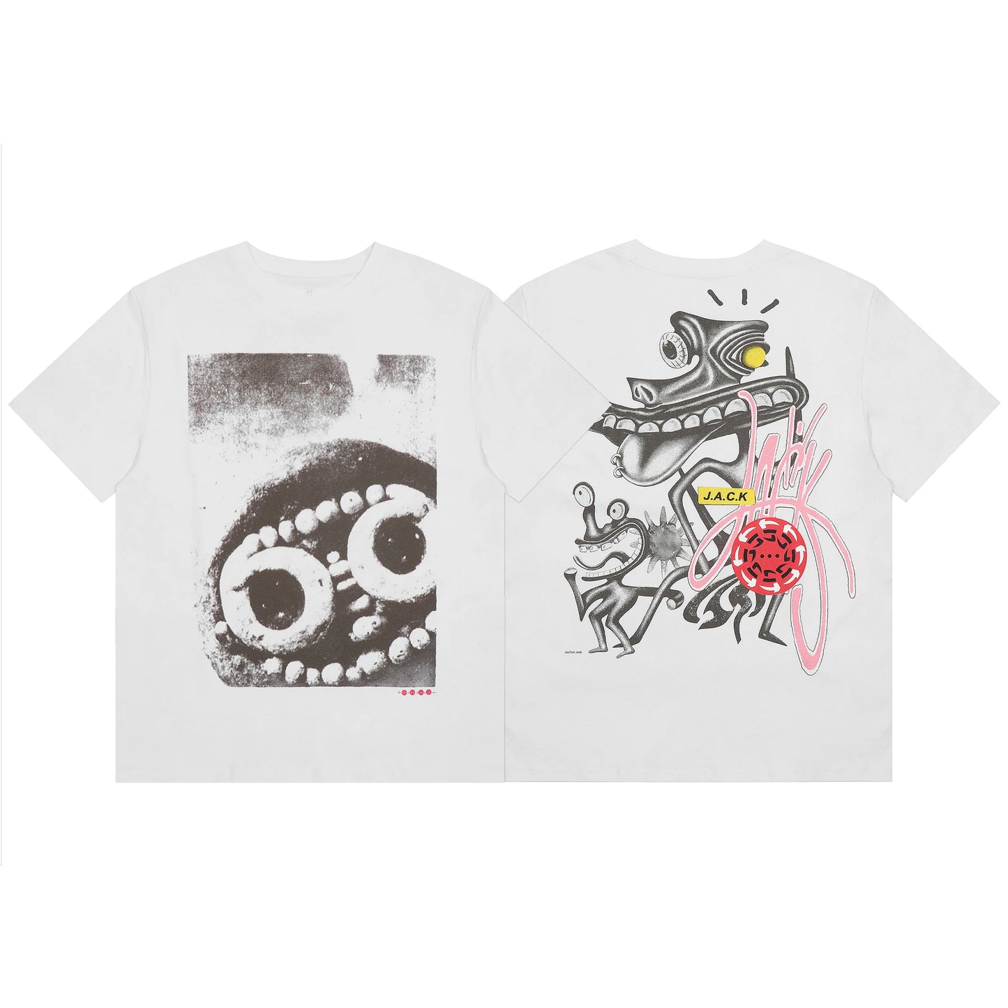 High Street Flame Person Cactus Jack Short Sleeve Summer Tees for Men and Women Crew Neck Harajuku Vintage Cotton Tshirts - Travis Scott Merchandise - Free Shipping Buy Now